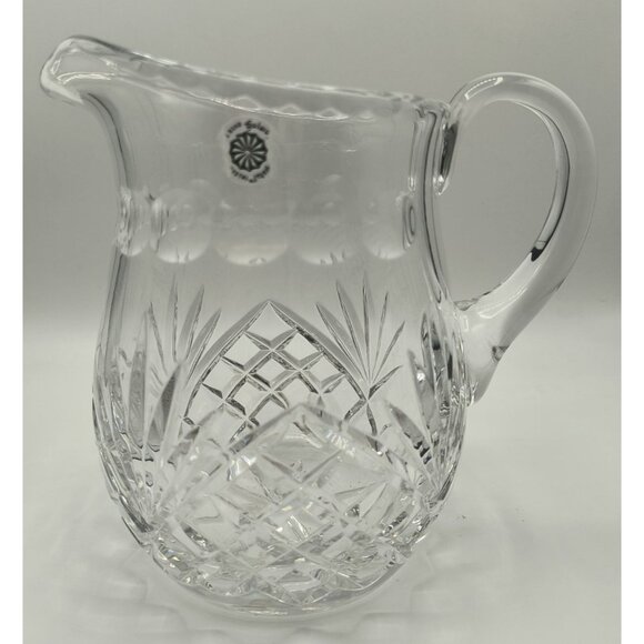 Vintage Galway Crystal Cut Glass Pitcher With Handle & Intricate Diamond Pattern - Picture 1 of 6